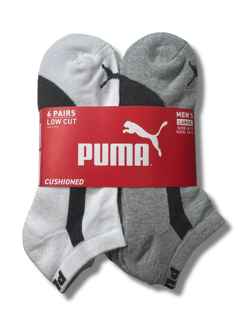 puma dress socks Men's Terry Quarter Length 6-pack, Large, Charcoal terry cushioning that provides extra support where it matters PUMA Men's Crew Socks, 8