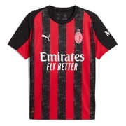 PUMA Mens Ac Milan Home Crew Neck Short Sleeve Jersey Casual - Black, Red - Size XL
