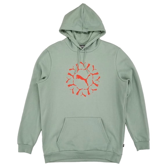 PUMA Mens Big & Tall Green Fig Graphic Pullover Hoodie Sweatshirt 3XL