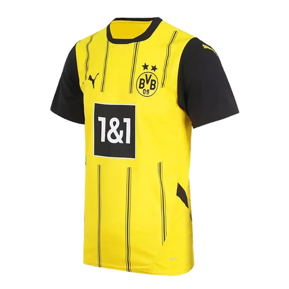 PUMA Mens Bvb Crew Neck Short Sleeve Home Jersey Replica Casual - Yellow - Size S