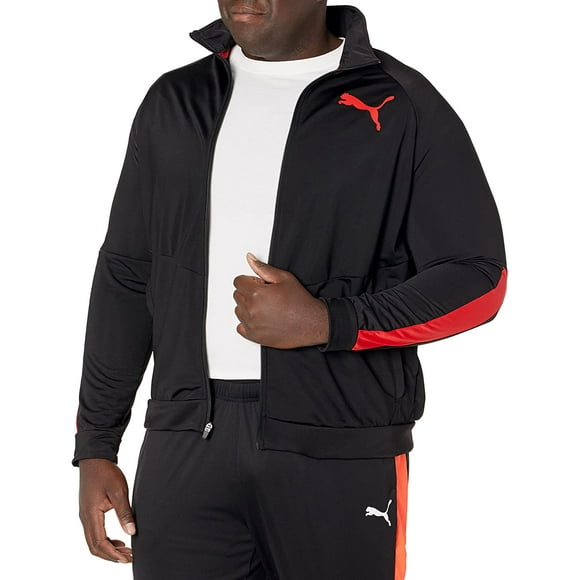 PUMA Mens Contrast Jacket 2.0 Medium Black/High Risk Red