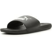PUMA Mens Cool Cat 2.0 Slide Sandal, PUMA Mens black-PUMA Mens white, 12
