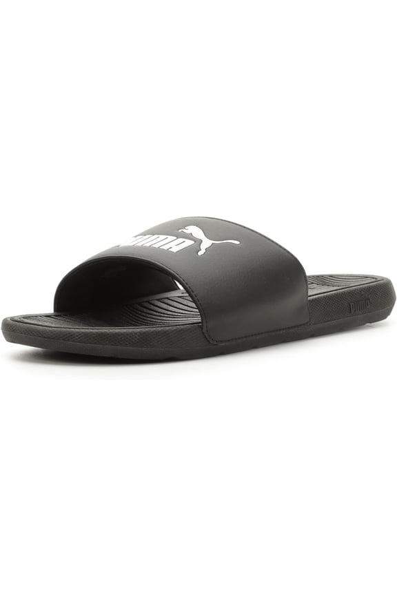 Mens Cool Cat 2.0 Slide Sandal, PUMA Mens black-PUMA Mens white, 12