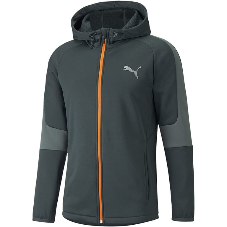 PUMA Mens EVOstripe Warm Full Zip Hoodie GRN M Walmart