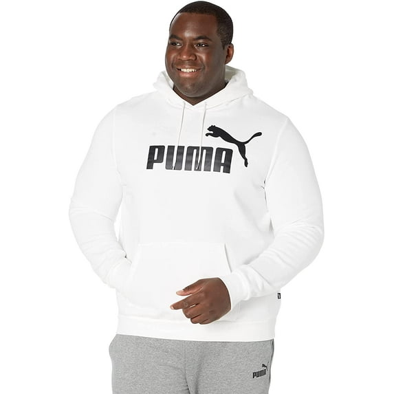 PUMA Mens Essentials Big Logo Fleece Hoodie Bt Large Big Tall White