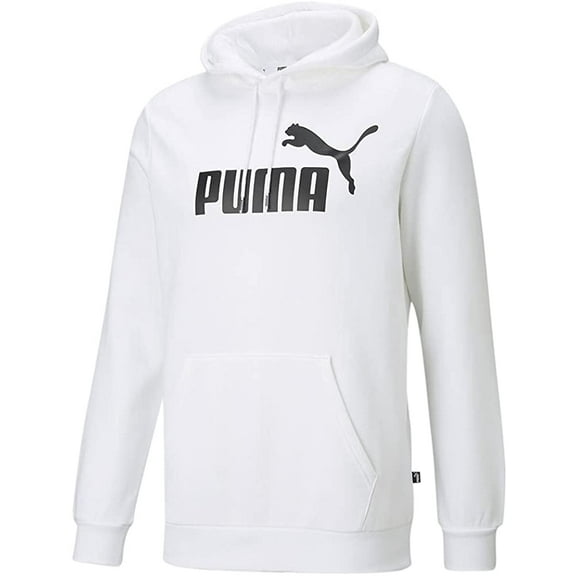 PUMA Mens Essentials Big Logo Fleece Hoodie X-Large White