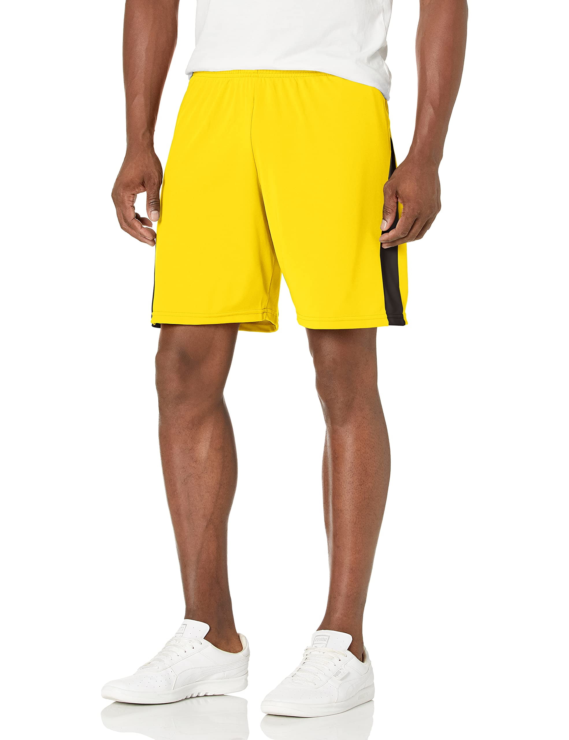 PUMA Mens Liga Shorts Cyber Yellowpuma Black X-Large