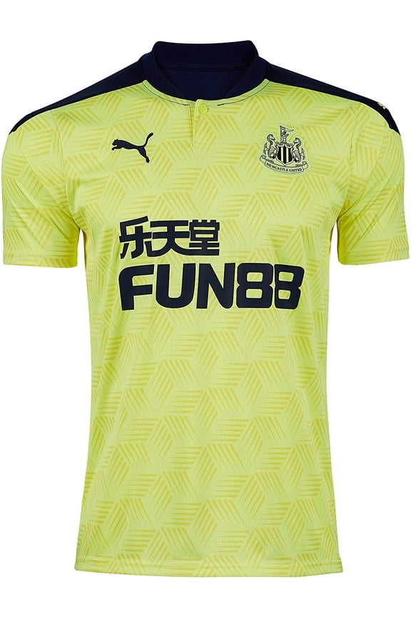Mens Newcastle United Away Football T-Shirt 20/21 Yellow X-Large