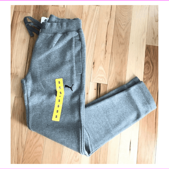 PUMA Mens Tapered Leg Fleece Pants M/Gray Heather