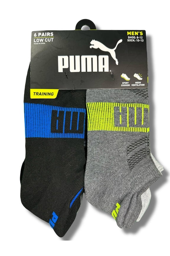 SOCKS MEN'S - LOW CUT - EDGE 253 - BLUE GREY - LARGE (10-13) PACK 6 XX