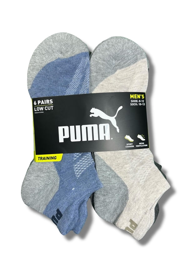 SOCKS MEN'S - LOW CUT - NEXO 253 - BLUE BEIGE - LARGE (10-13) PACK 6 XX
