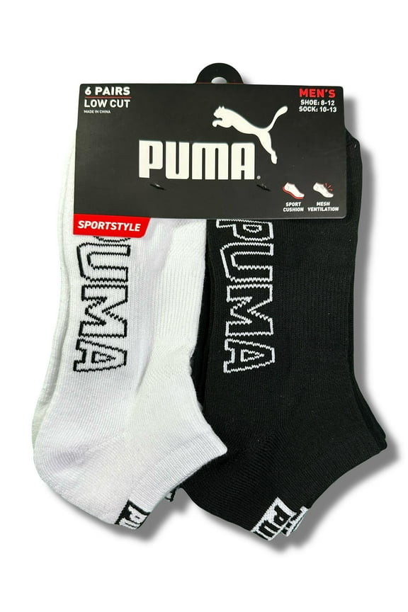 SOCKS MEN'S - LOW CUT - SLATE 253 - WHITE BLACK - LARGE (10-13) PACK 6 XX