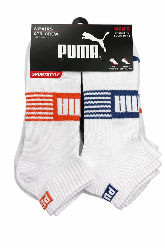 SOCKS MEN'S - QUARTER CUT - ENZO 263 - RED BLUE - LARGE (10-13) PACK 6 XX