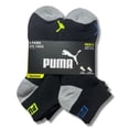 thumbnail image 1 of PUMA SOCKS MEN'S - QUARTER CUT - ZING 243 - BLACK LIME - LARGE (10-13) PACK 6 XX, 1 of 2
