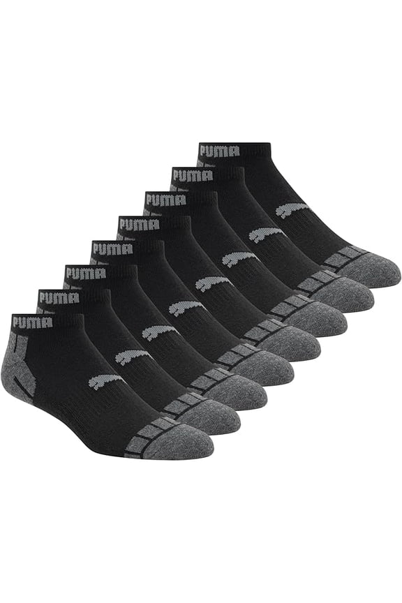 Men's 8 Pack Low Cut Socks, Charcoal, 10-13