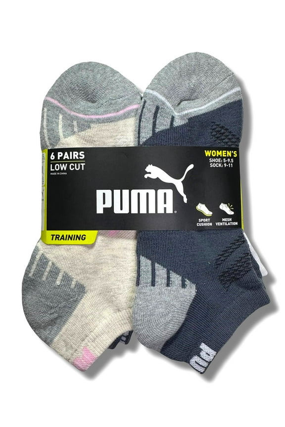 SOCKS WOMEN'S - LOW CUT 243 - ASHY CREAM BLUE - SHOE SZ 5-9.5 - PACK 6