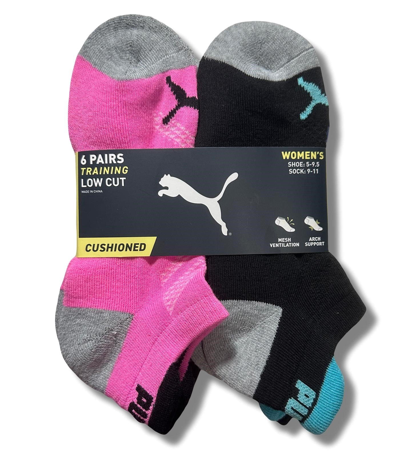 PUMA SOCKS WOMEN'S - LOW CUT 243 - KAZOO PINK PURPLE - SHOE SZ 5-9.5 ...