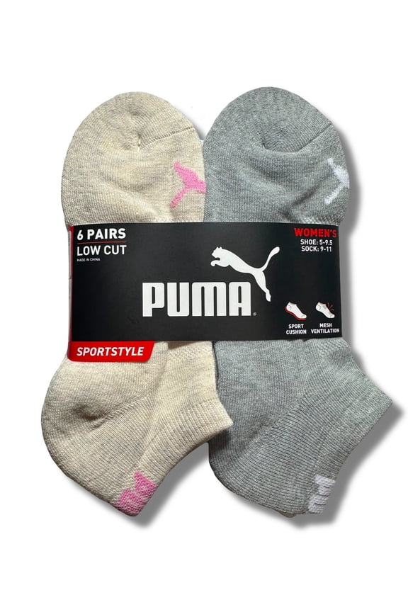 SOCKS WOMEN'S - LOW CUT 243 - SOLID 3 - CREAM GRAY - SHOE SZ 5-9.5 - PACK 6