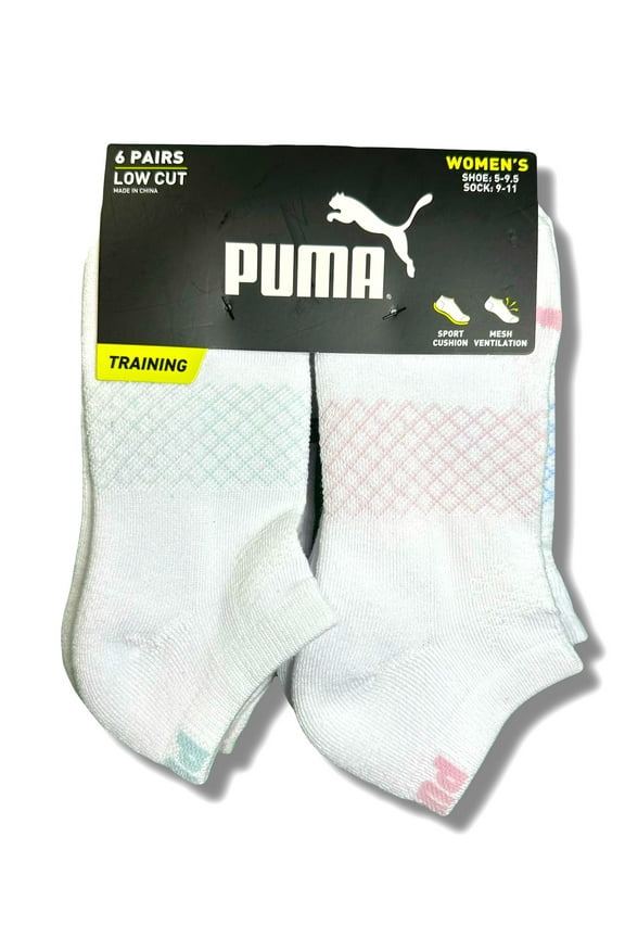 SOCKS WOMEN'S - LOW CUT 253 - NET - WHITE PINK - SHOE SZ 5-9.5 -PACK 6