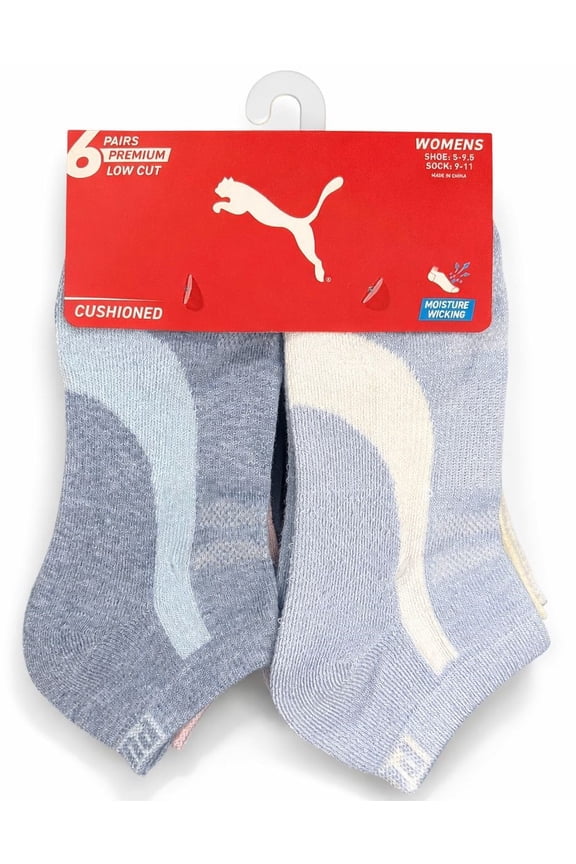 SOCKS WOMEN'S - LOW CUT 263 - PIPE BLUE LIGHT BLUE - SHOE SZ 5-9.5 - PACK 6