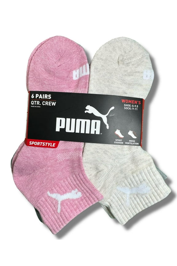 SOCKS WOMEN'S - QUARTER 253 - SOLID C PINK CREAM - SHOE SZ 5-9.5 - PACK 6
