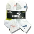 thumbnail image 1 of PUMA SOCKS WOMEN'S - QUARTER 263 - EVEN WHITE PINK - SHOE SZ 5-9.5 - PACK 6, 1 of 3
