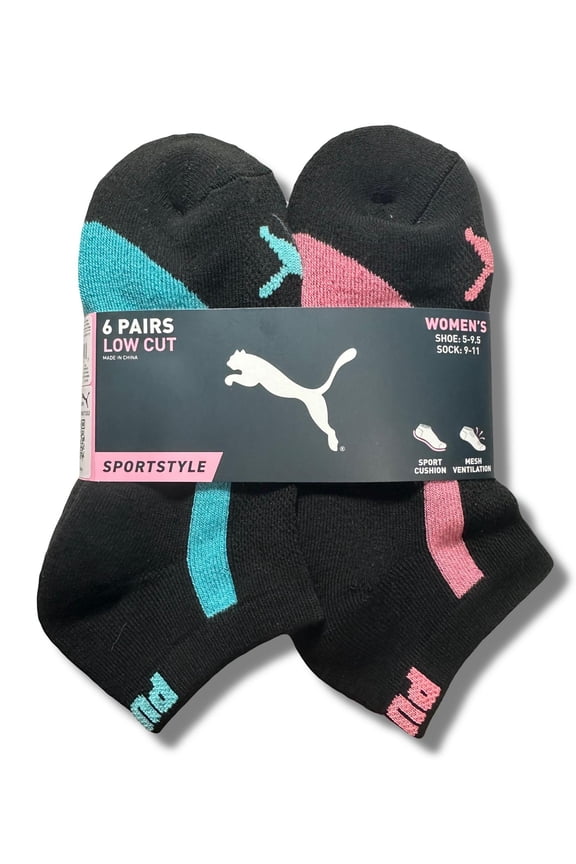 SOCKS WOMEN'S - QUARTER 243 - PIPE BLACK TEAL - SHOE SZ 5-9.5 - PACK 6