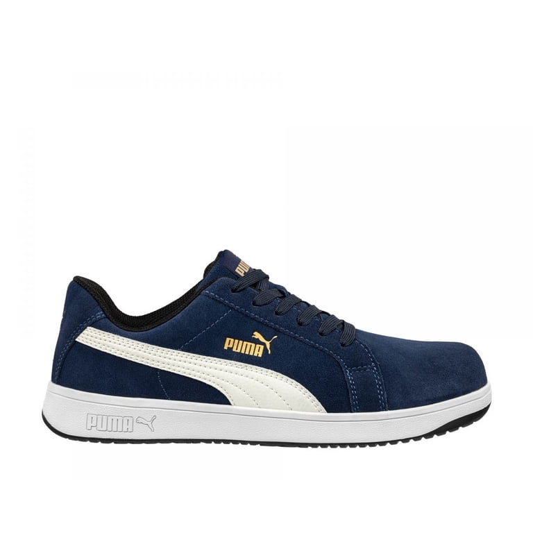 PUMA Safety Iconic Low Composite Toe EH Work Shoes Navy Suede Size
