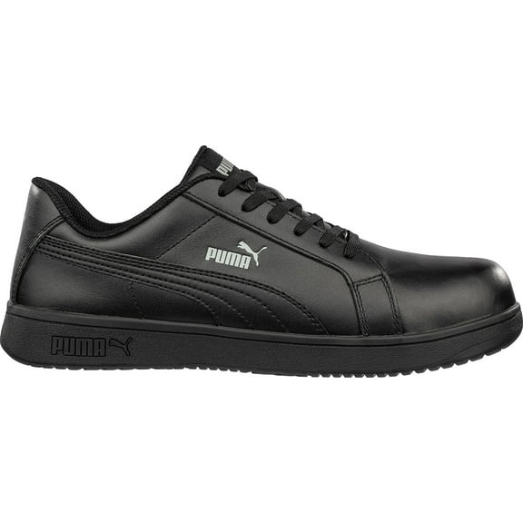 PUMA Safety Men's Iconic Black Low SD Work Shoes Composite Toe Slip Resistant