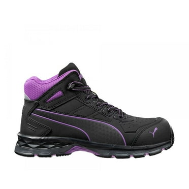 PUMA Safety Women's Motion Protect Stepper Mid EH Work Shoes Composite Toe Slip Resistant  BLACK
