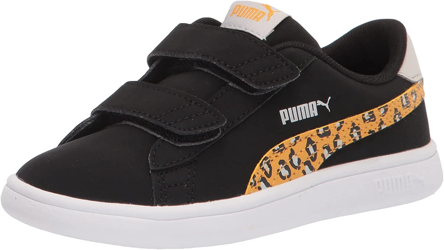 PUMA Unisex-Child Smash 2 Hook and Loop Sneaker Toddler 1-4 Years 4 Toddler Puma Black-mineral Yellow