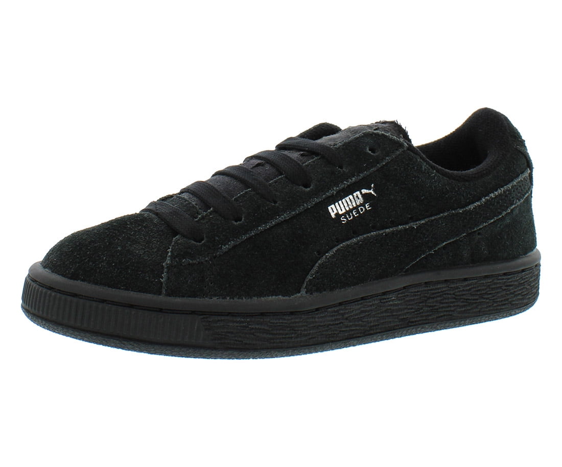 Puma Suede PS Boys Shoes Size Color: Puma Black/Puma Silver
