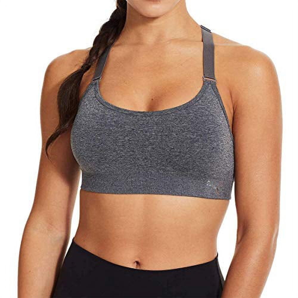 Spencer Women's Seamless Sports Bra Mesh Removable Pad Yoga Lingerie Bras  Racerback High Impact Workout Crop Tops L,Rose Red 