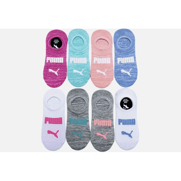 PUMA Women's 8 Pair No Show Sneaker Socks - Multi Color