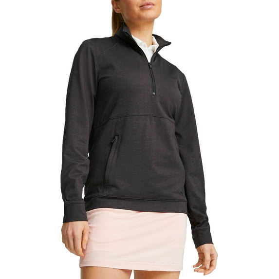 PUMA Women's CLOUDSPUN Rockaway Golf 1/4 Zip (Puma Black, L)
