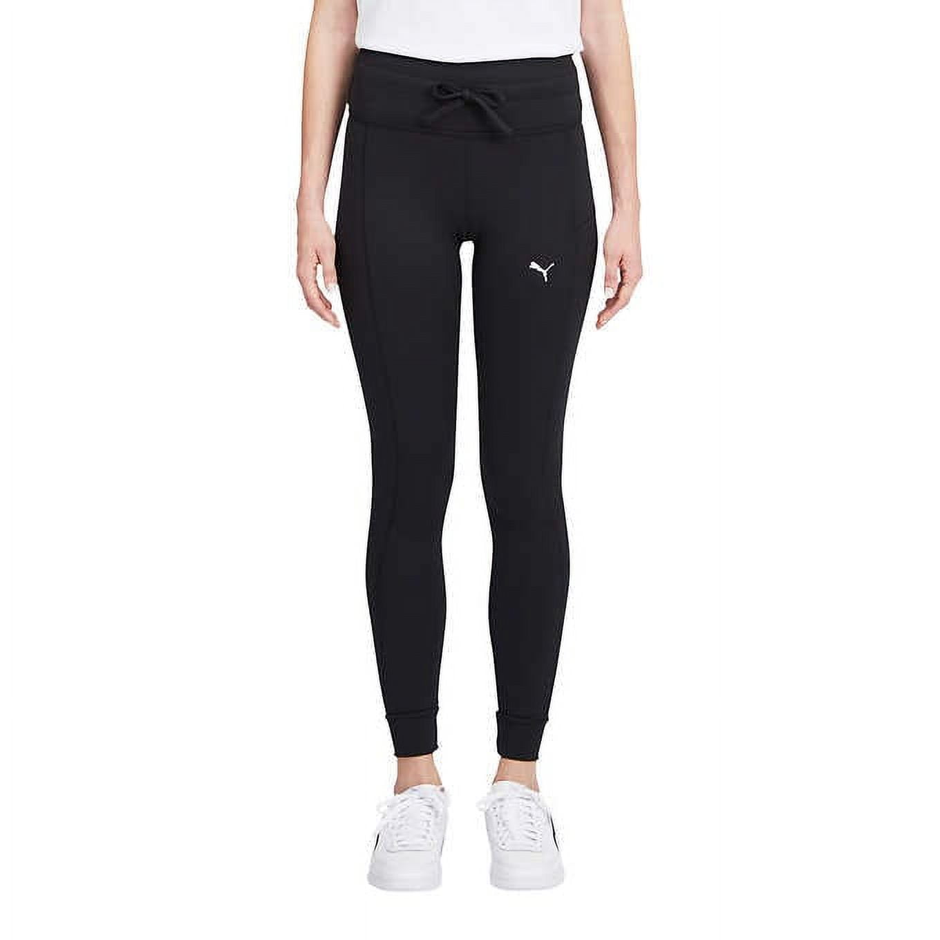 PUMA Women's Drawstring Tight Leggings with Pockets, Black