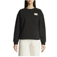 thumbnail image 1 of PUMA Women's Fleece Crewneck Sweatshirt Badge (Black, S), 1 of 4