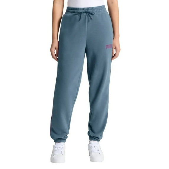 PUMA Women's Fleece Jogger Sweatpant with Pockets (Blue/Small)