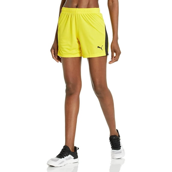 PUMA Women's Liga Shorts X-Large Cyber Yellow-black