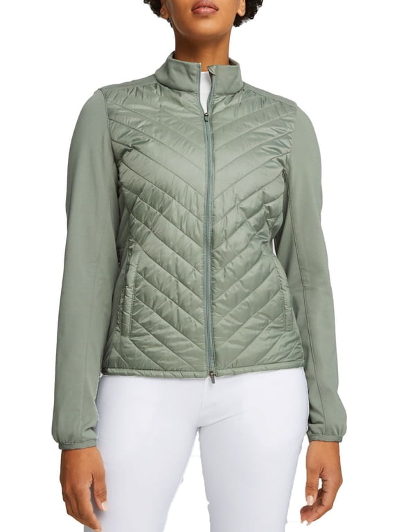 Women's Long Sleeve Full Zip Frost Quilted Golf Jacket (Eucalyptus, S)