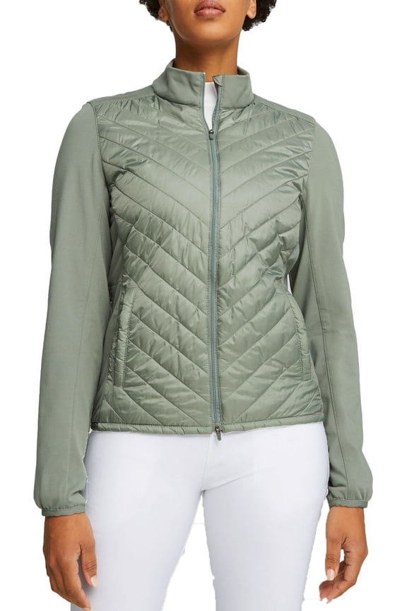 Women's Long Sleeve Full Zip Frost Quilted Golf Jacket (Eucalyptus, XS)