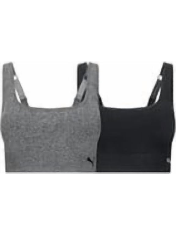 Women's Performance 2-Pack Seamless Sports Bras for Women (Black Grey S )