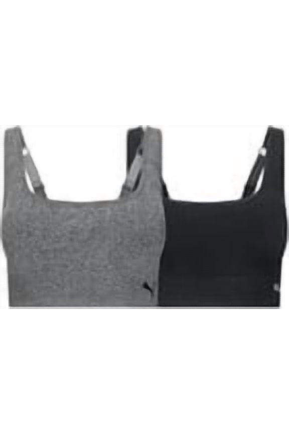 Women's Performance 2-Pack Seamless Sports Bras for Women (Black Grey S )