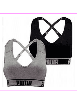 PUMA Women's Powershape Forever Sports Bra,Puma Black/White Cat,X