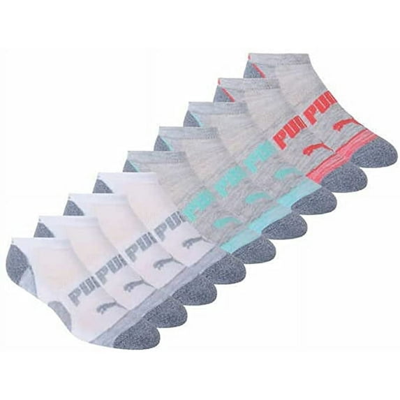 PUMA Womens Comfort Toe No Show Socks 10 Pair