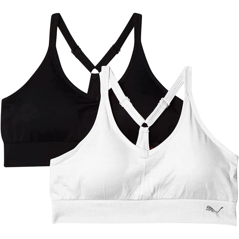 PUMA Seamless Sports Bra Womens black-gray 2-pack Size L