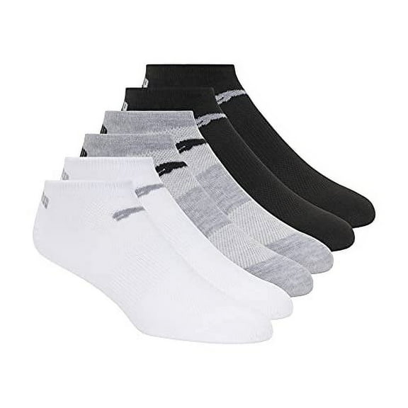 PUMA Womens 6 Pack .. Runner Socks, Grey White .. Black, 9-11