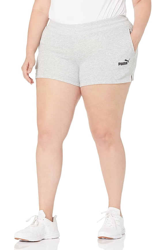 Womens Essentials 4 Sweat Shorts 1X Light Gray Heather