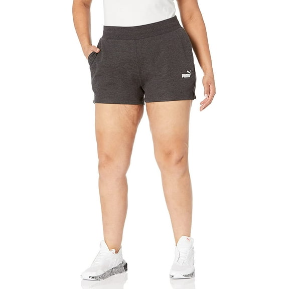 PUMA Womens Essentials 4 Sweat Shorts 2X Dark Gray Heather