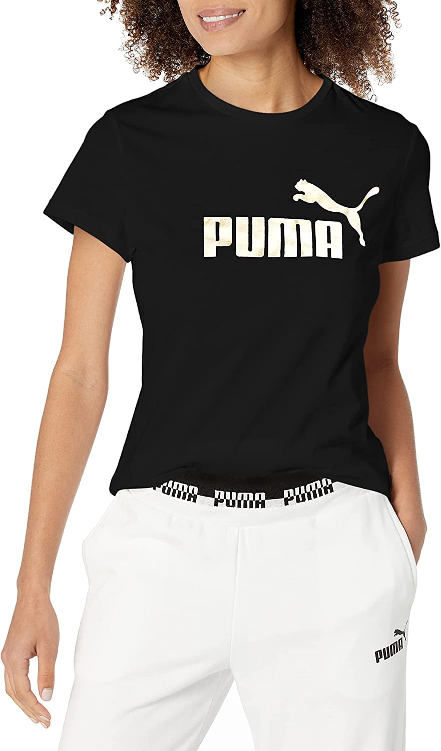 Metallic Essentials+ PEAC/G-XL PUMA T-Shirt Logo Womens